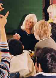 Helen Ganly with the children